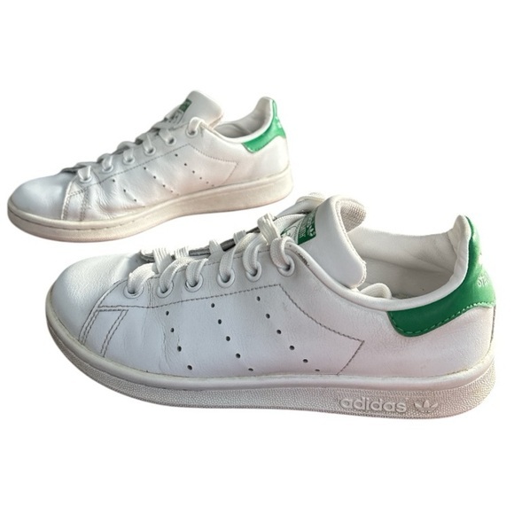 Adidas Original Endorsed by Stan Smith White Green Low Top Sneakers‎ Size 4 - Picture 1 of 9